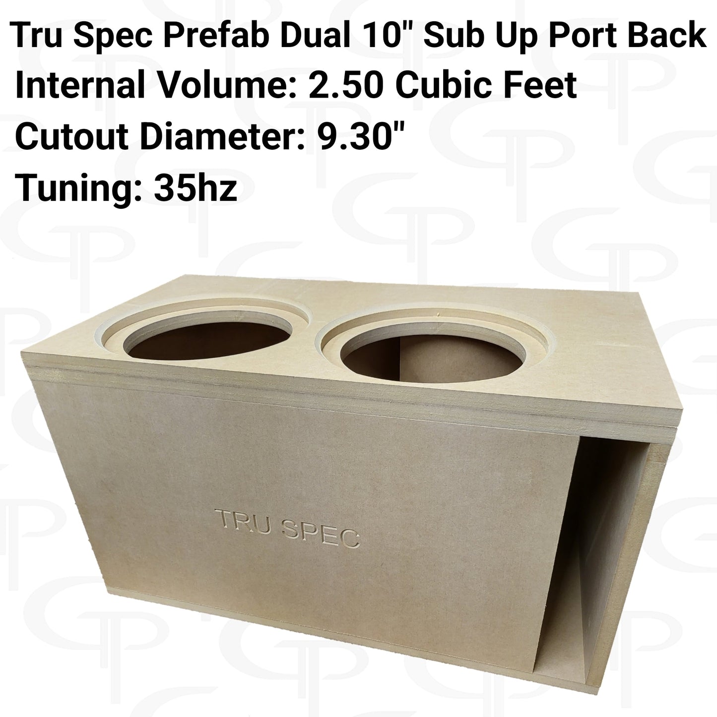 TRU SPEC Prefab dual 10" Sub Up Port Back Subwoofer Enclosure