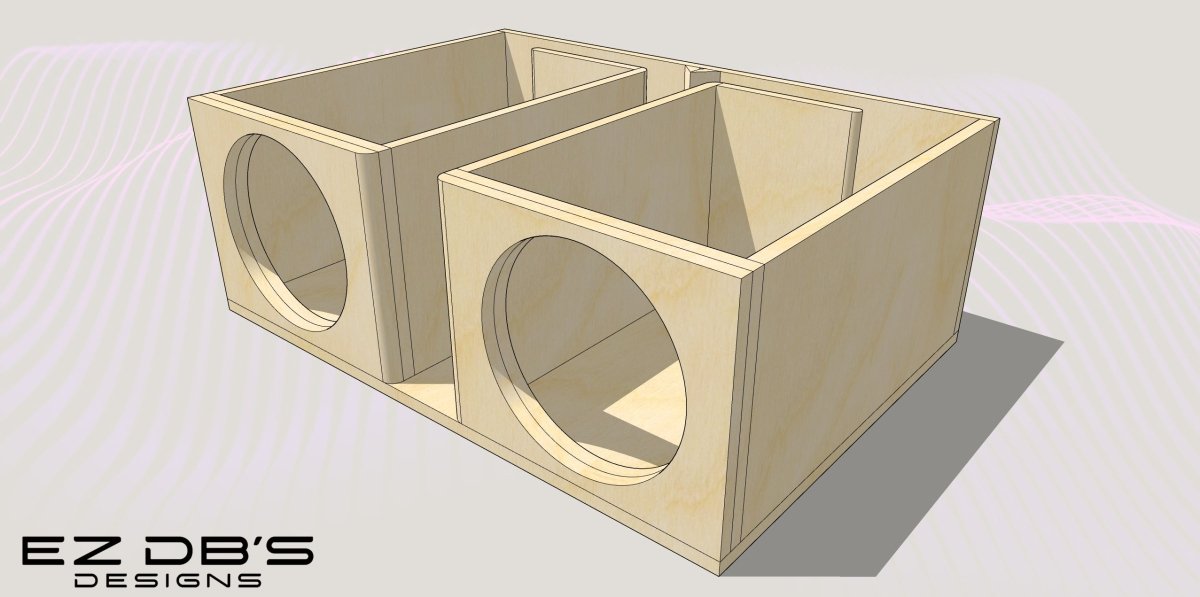 2 12's Premade Box Design - Subs Back, Port Back - EZ DB's Designs