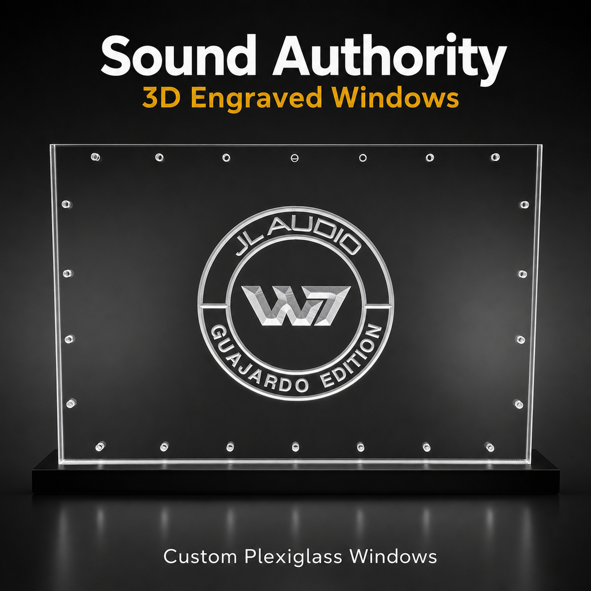 Sound Authority 3D Engraved Custom Plexiglass Windows