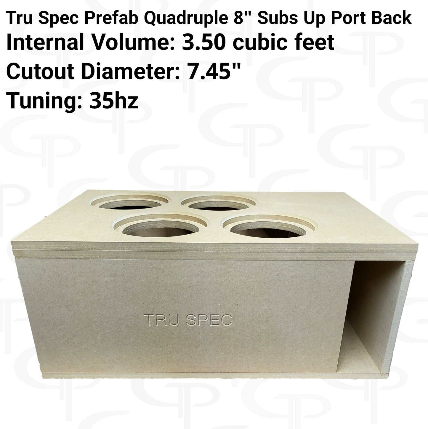 TRU SPEC Prefab Quad 8" Subwoofer Enclosure Subs Up Port Back