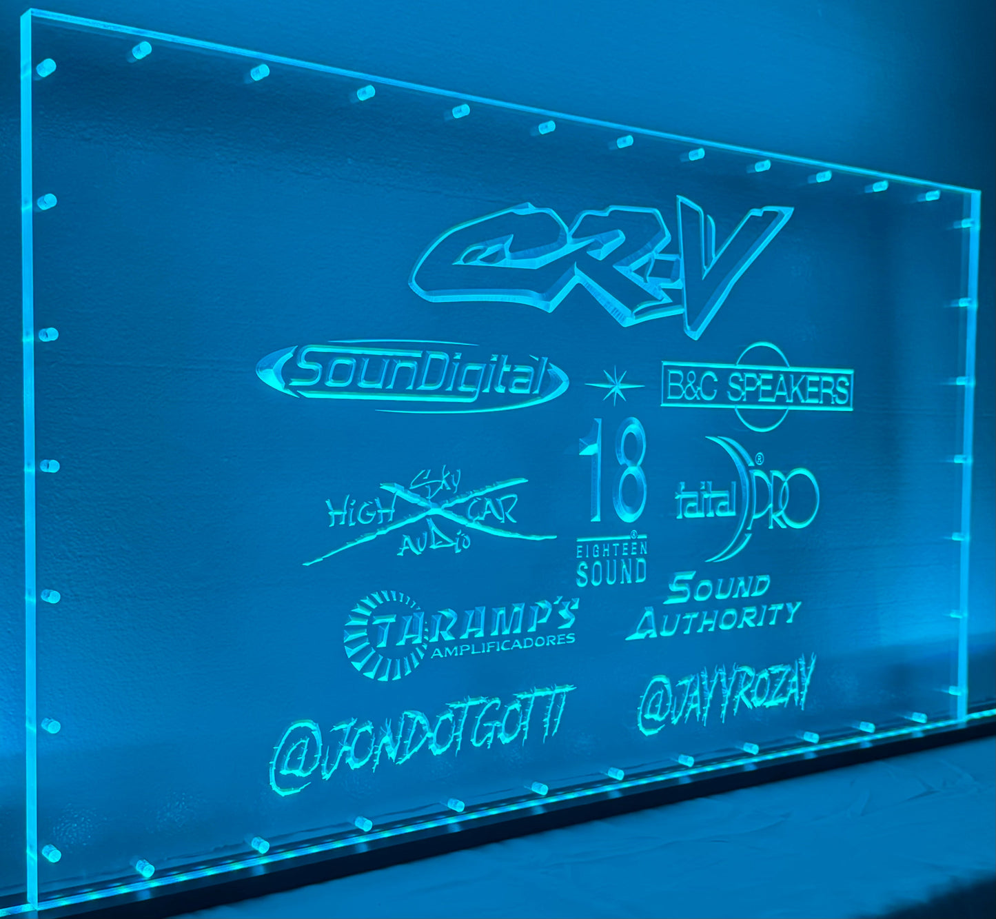 Sound Authority Plexiglass - 32" x 16" 3D Engraved Acrylic Window For Subwoofer Box