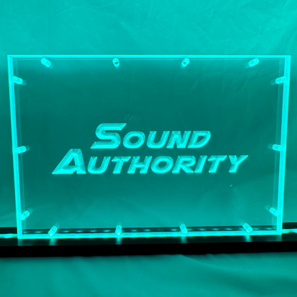 Sound Authority Plexiglass - 12" x 8" 3D Engraved Acrylic Window For Subwoofer Box