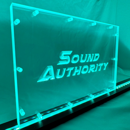 Sound Authority Plexiglass - 12" x 8" 3D Engraved Acrylic Window For Subwoofer Box