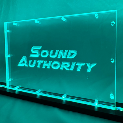 Sound Authority Plexiglass - 12" x 8" 3D Engraved Acrylic Window For Subwoofer Box