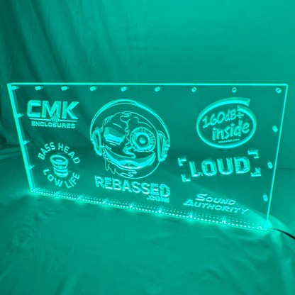 Sound Authority Plexiglass - 24" x 12" 3D Engraved Acrylic Window For Subwoofer Box