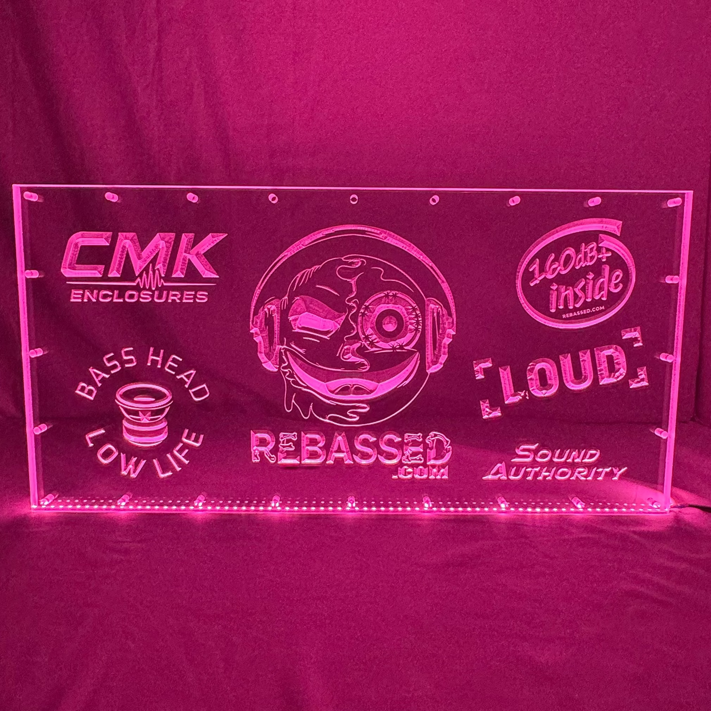 Sound Authority Plexiglass - 24" x 12" 3D Engraved Acrylic Window For Subwoofer Box