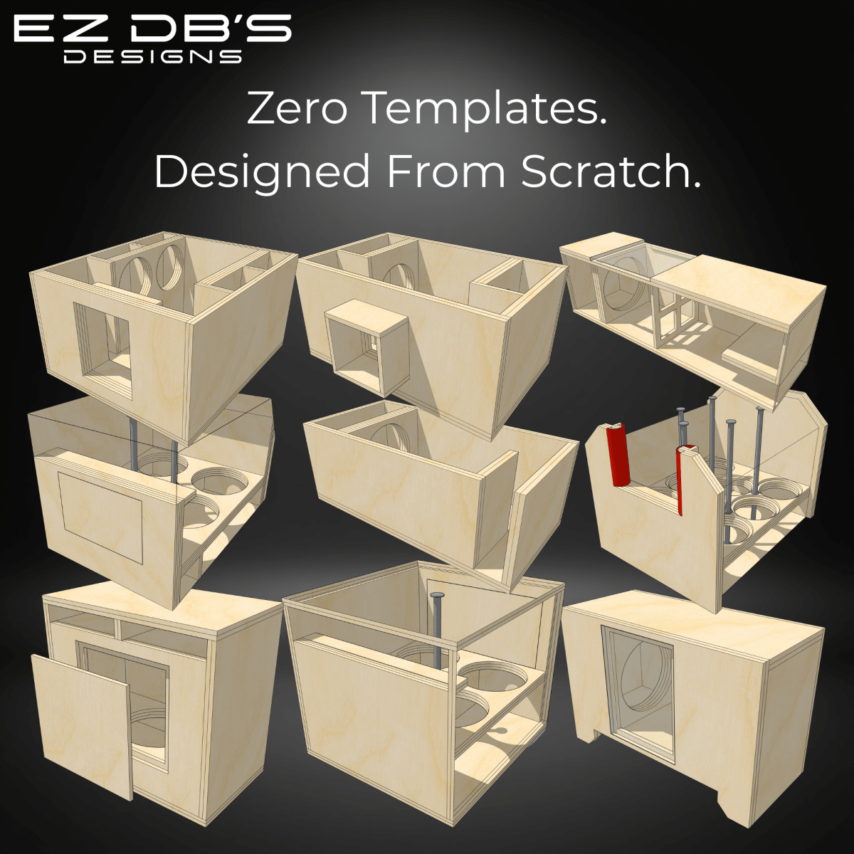 Custom 4th order bandpass subwoofer box design blueprint