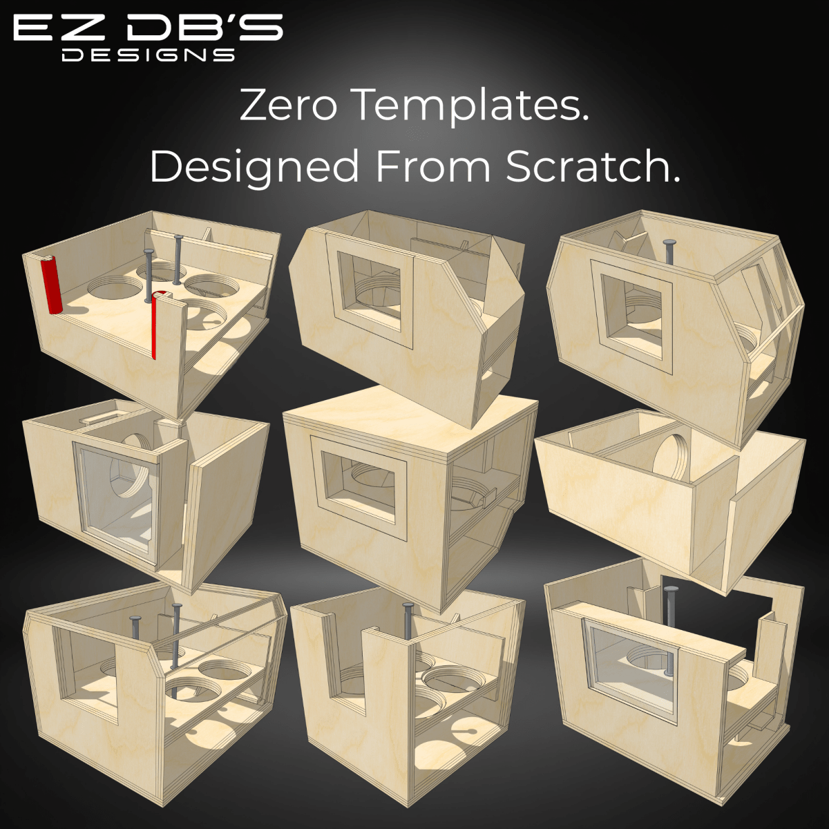 Custom 6th order bandpass subwoofer box design blueprint