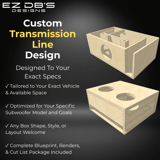 Custom transmission line (T-Line) subwoofer box design blueprint