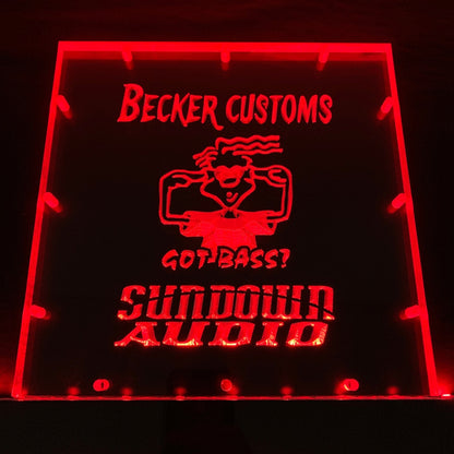 Sound Authority Plexiglass - 10" x 10" 3D Engraved Acrylic Window For Subwoofer Box