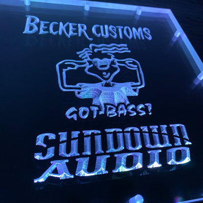 Sound Authority Plexiglass - 10" x 10" 3D Engraved Acrylic Window For Subwoofer Box