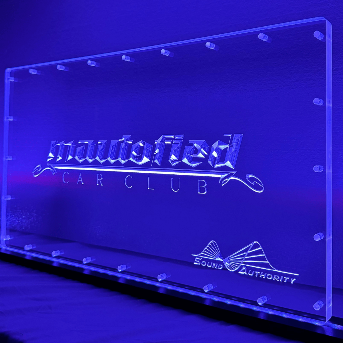 Sound Authority Plexiglass - 20" x 10" 3D Engraved Acrylic Window For Subwoofer Box - EZ DB's Designs