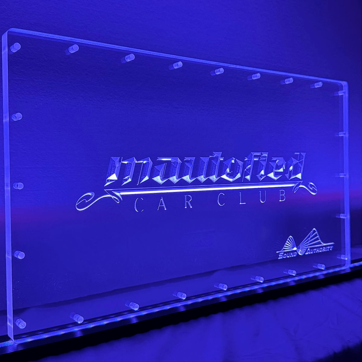Sound Authority Plexiglass - 20" x 10" 3D Engraved Acrylic Window For Subwoofer Box - EZ DB's Designs