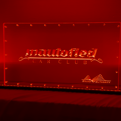 Sound Authority Plexiglass - 20" x 10" 3D Engraved Acrylic Window For Subwoofer Box