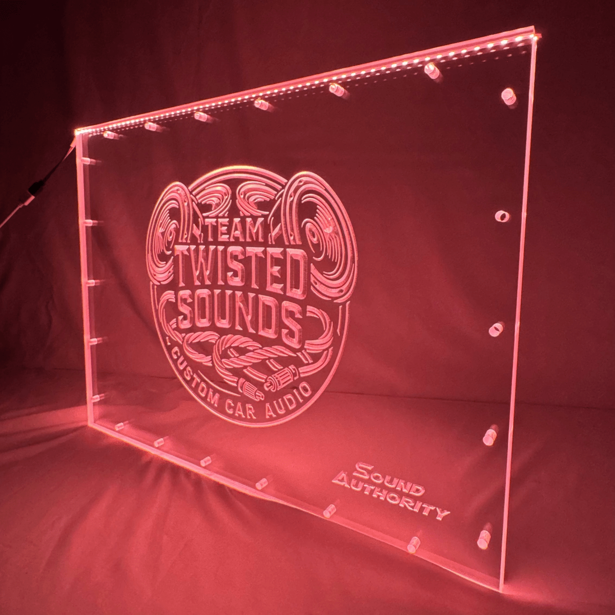 Sound Authority Plexiglass - 20" x 15" 3D Engraved Acrylic Window For Subwoofer Box - EZ DB's Designs