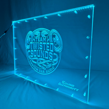 Sound Authority Plexiglass - 20" x 15" 3D Engraved Acrylic Window For Subwoofer Box - EZ DB's Designs