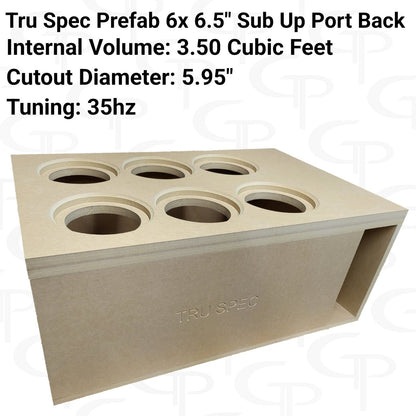TRU SPEC Prefab 6x 6.5" Sub Up Port Back Subwoofer Enclosure - EZ DB's Designs