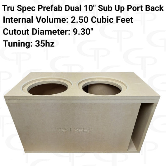 TRU SPEC Prefab dual 10" Sub Up Port Back Subwoofer Enclosure - EZ DB's Designs