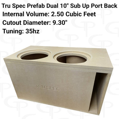 TRU SPEC Prefab dual 10" Sub Up Port Back Subwoofer Enclosure - EZ DB's Designs