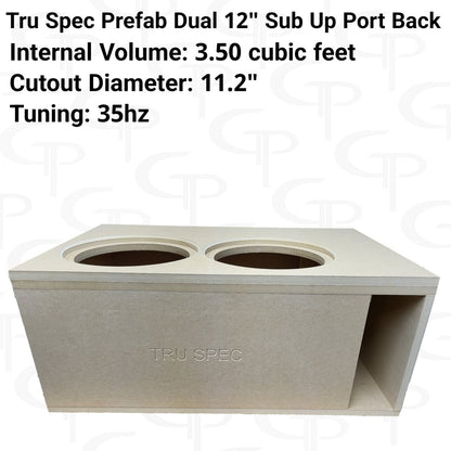 TRU SPEC Prefab Dual 12" Sub Up Port Back Subwoofer Enclosure - EZ DB's Designs
