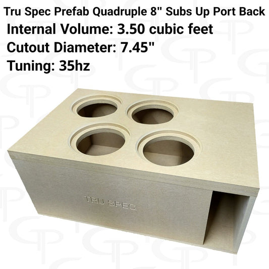 TRU SPEC Prefab Quad 8" Subwoofer Enclosure Subs Up Port Back - EZ DB's Designs