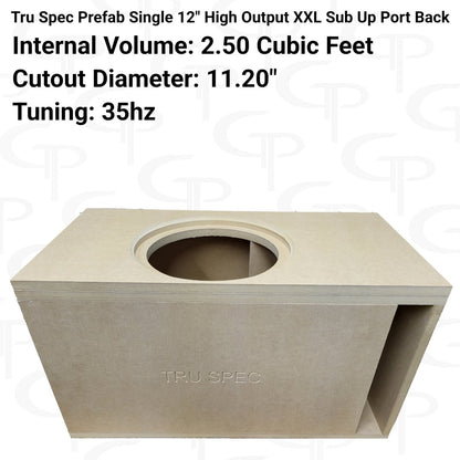 TRU SPEC Prefab Single 12" High Output XXL Sub Up Port Back Subwoofer Enclosure - EZ DB's Designs