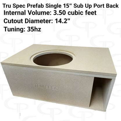 TRU SPEC Prefab Single 15" Sub Up Port Back Subwoofer Enclosure - EZ DB's Designs
