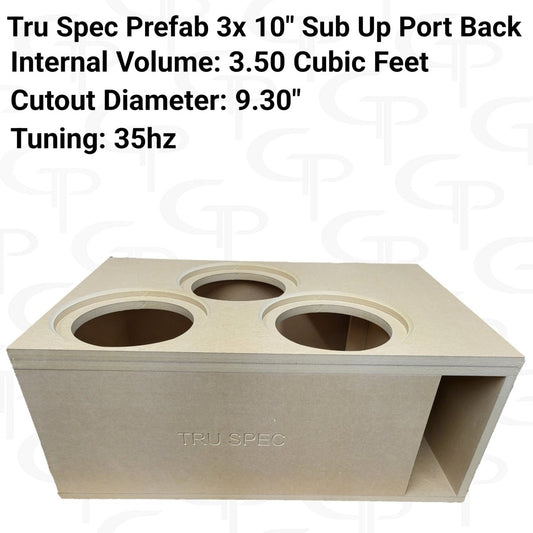 TRU SPEC Prefab Three 10" Sub Up Port Back Subwoofer Enclosure - EZ DB's Designs